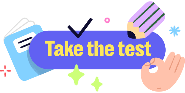 Take the test button for FreeDa Language School